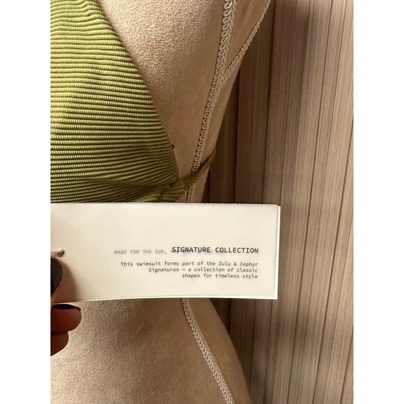 Zulu and Zephyr Signature Bikini Triangle Top in Olive Size M - Picture 5 of 7